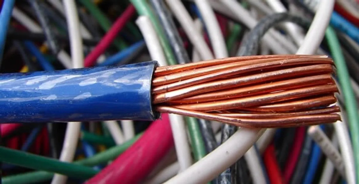 electrical wiring services showing exposed copper conductors and cable preparation in Evansville, IN